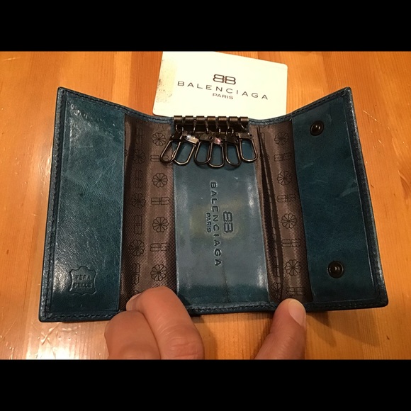VINTAGE BALENCIAGA KEY KEEPER WALLET NIB LEATHER - Picture 10 of 16